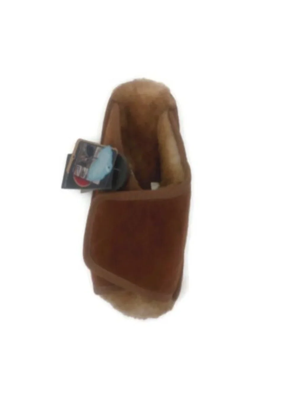 Lamo Wrap Suede Slippers Mens Small Size 7 8 EU40 Sheepskin Lining Chestnut New